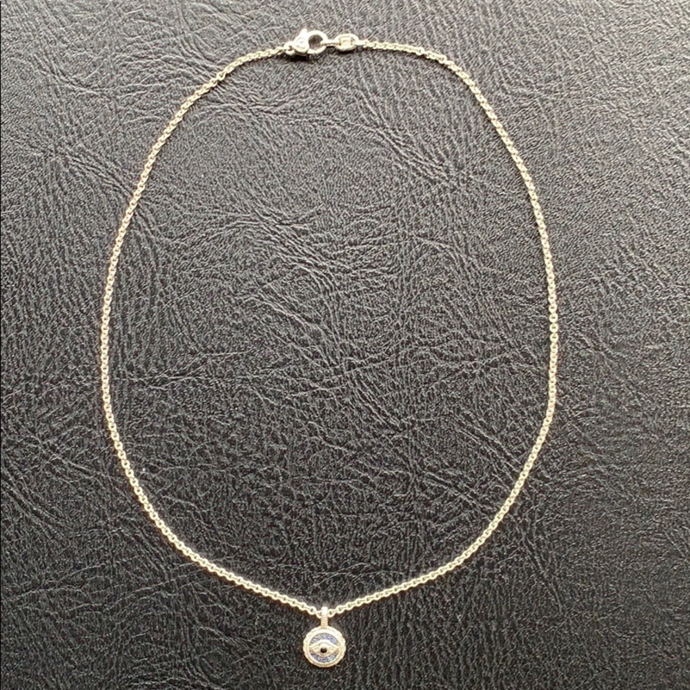 Judith Ripka Sapphire Evil Eye Pendant Necklace